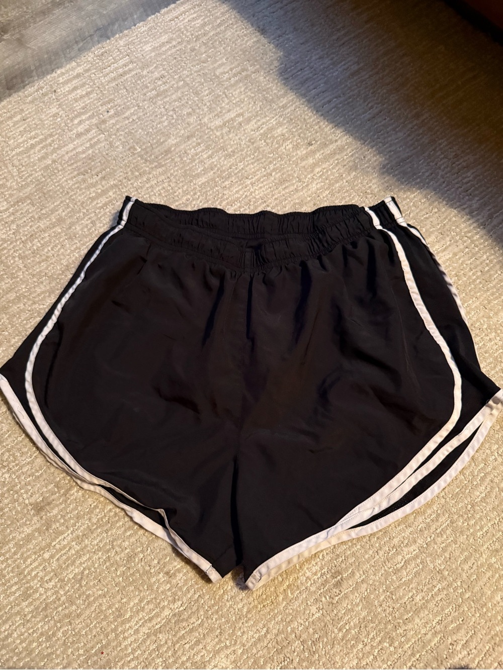 Nike (no logo) Black Women's Athletic Running Shorts with White Trim